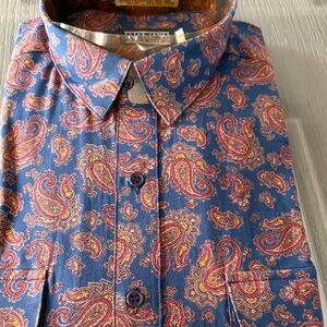 Paisley Print Blue Shirt